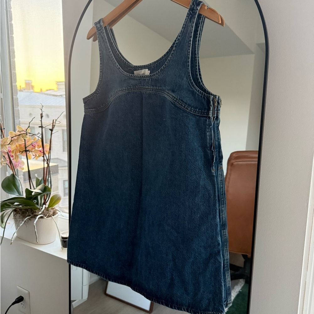 Frame Micro Flare Denim Mini Dress Size Medium